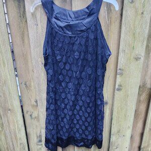 GUC Women's En Focus 14P Black lace overlay Sleeveless swing dress